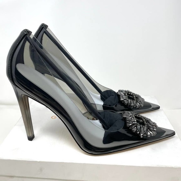 Good American Cinder-F*CKING-RELLA Jeweled Pump In Light Smoke Size 12 New - Picture 9 of 16